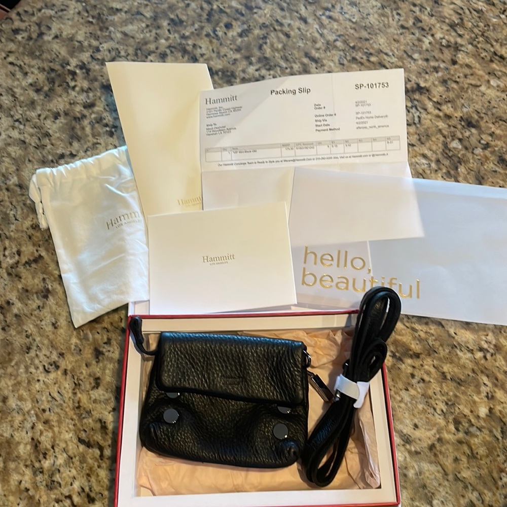 Hammitt VIP Mini Black with Gunmetal hardware